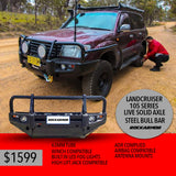 Rockarmor Premium Series Steel Bull Bar to suit Toyota Landcruiser 105 Series solid Live Axle