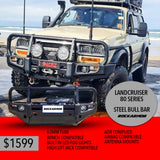 Rockarmor 80 Series Lancruiser Premium Series Steel Bull Bar