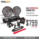 Rockarmor 12,000lbs Winch + R85 LED 8.5" Driving Lights Combo