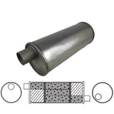 Redback Universal Muffler 6" Round, 22" Long, 2" Offset/Offset - Left Hand Rotation Triflow