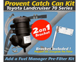 Toyota Landcruiser 70 Series 2007-on - Suits both Single and Dual Battery - ProVent Oil Catch Can Dual Bracket Kit OS-PROV-30B