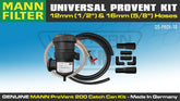 Universal Mann ProVent 12mm-16mm Catch Can Kit for Crank Case 12mm-1/2" / 16mm-5/8" Hoses (incl. Nissan Patrol 2007-15) OS-PROV-10