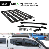 MQ/MR Triton Roof Rack Titan Tray 1200 x 1200 + Rockarmor Rack Legs