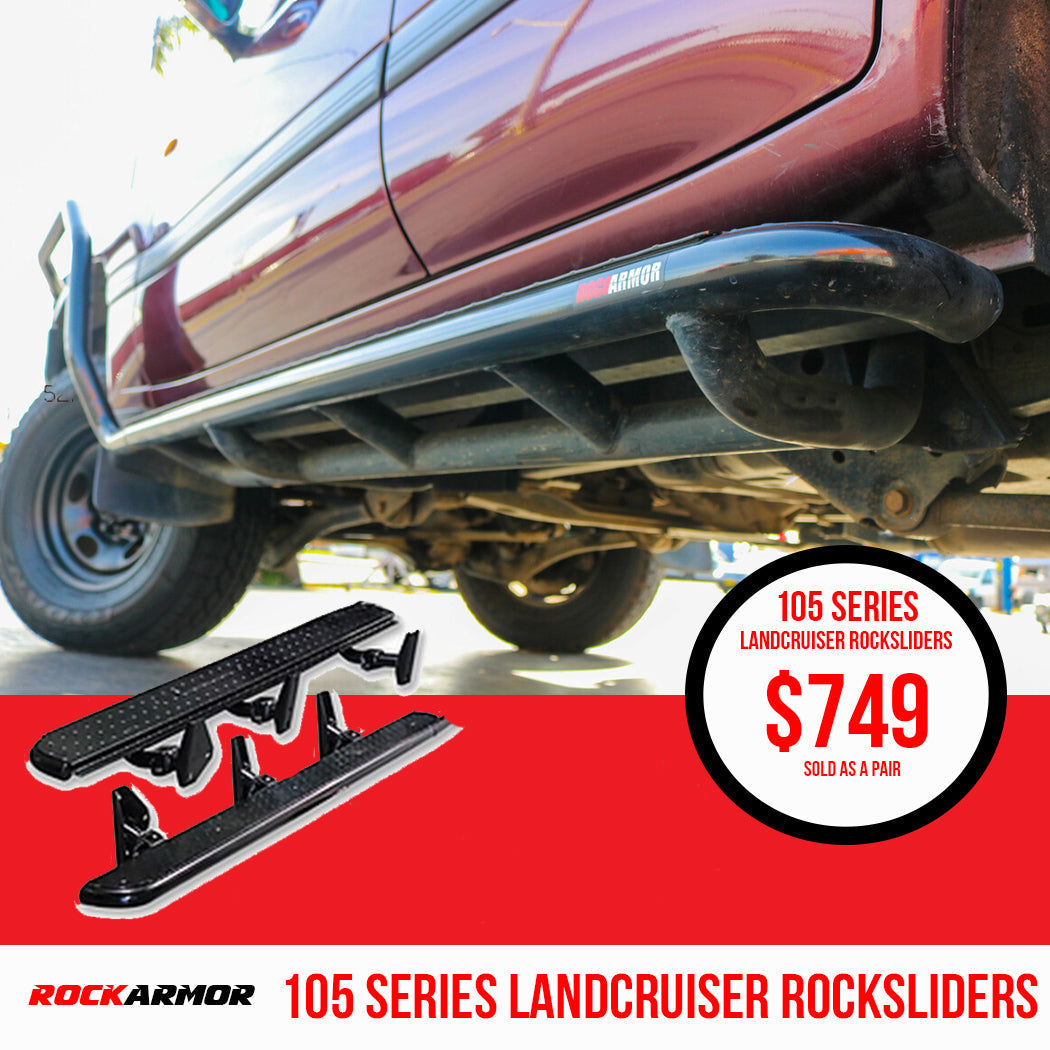 105 Series Landcruiser RockArmor Rockslider side Steps