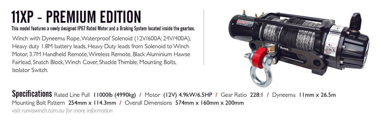 Runva 11xp Premium Winch 12 volt