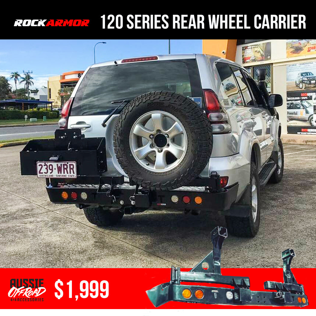 Prado 120 Series Rear Bar wheel Carrier by Rockamor