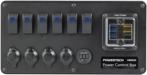 Powertech 12 Volt Switch Panel (with Dual Anderson Connectors)