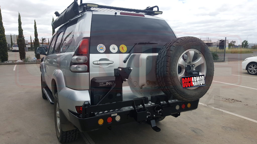 Prado 120 Series Rear Bar wheel Carrier by Rockamor