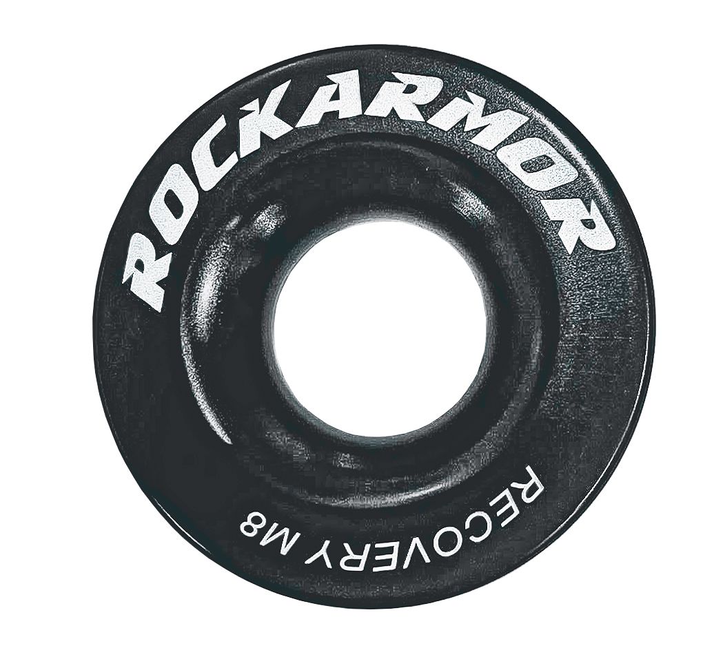 18,000kg 100mm | Winch Rope Soft Shackle Ring Pulley | BLACK | Rockarmor