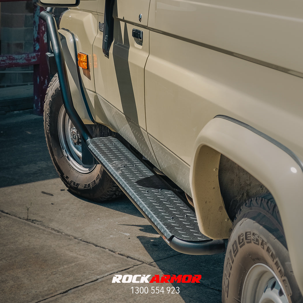 78 Series Landcruiser VDJ Troop Carrier Rocksliders - Rockarmor