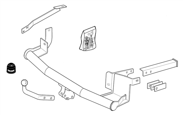 Brink Towbar for Fiat Scudo (04/2008 - 03/2016), Citroen Evasion (1998 - 2000)