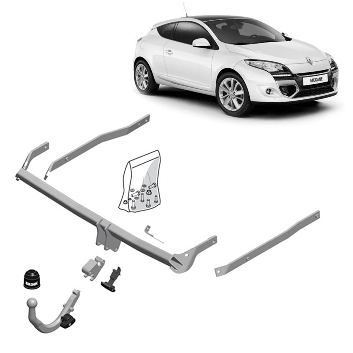 Brink Towbar for Renault Megane (07/2013 - 08/2016), Renault Megane (08/2003 - 07/2009)