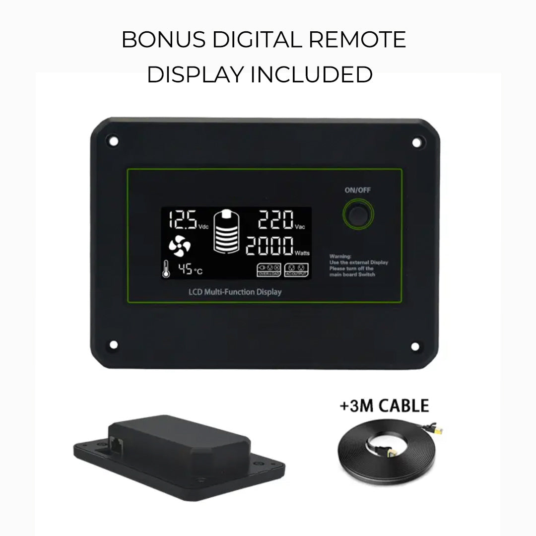 Rockarmor | 3000 Watt Pure Sine Wave Inverter | 12V DC to 240AC