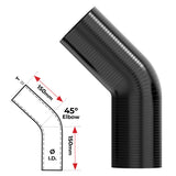 Redback Silicone Hose (2") 45° Bend