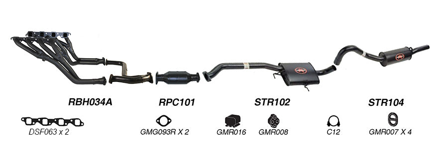 Redback Exhaust System for Holden Commodore (01/1988 - 01/1995), Calais (01/1989 - 01/1995)