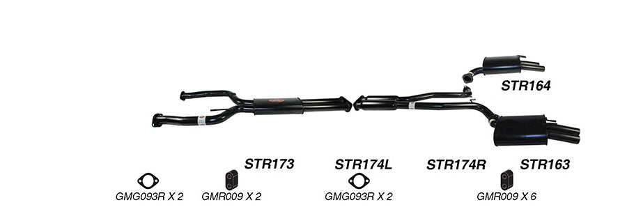 Redback Exhaust System for Holden Commodore (01/2006 - 09/2015), Calais (01/2006 - 2016), HSV GTS (08/2006 - 2008), Clubsport (08/2006 - 06/2008), Clubsport R8 (08/2006 - 2008), Senator (08/2006 - 03/2008)