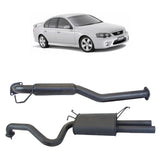 Redback 2.5" Catback Exhaust with Hotdog Centre  and Dual Outlet Rear Muffler for Ford Falcon BA BF Sedan(2003 -  2008)