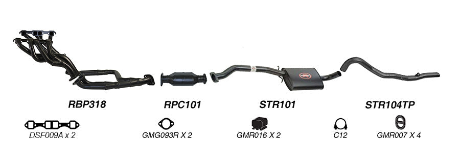 Redback Exhaust System for Holden Commodore (01/1986 - 01/1988), Calais (01/1986 - 01/1988)