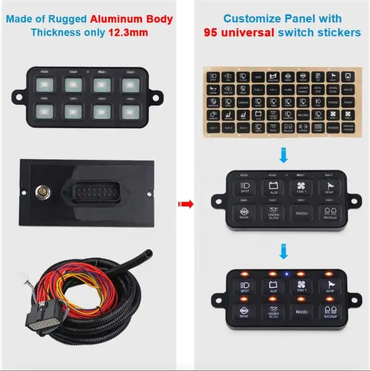 Bluetooth 8 Gang Switch Touch Panel