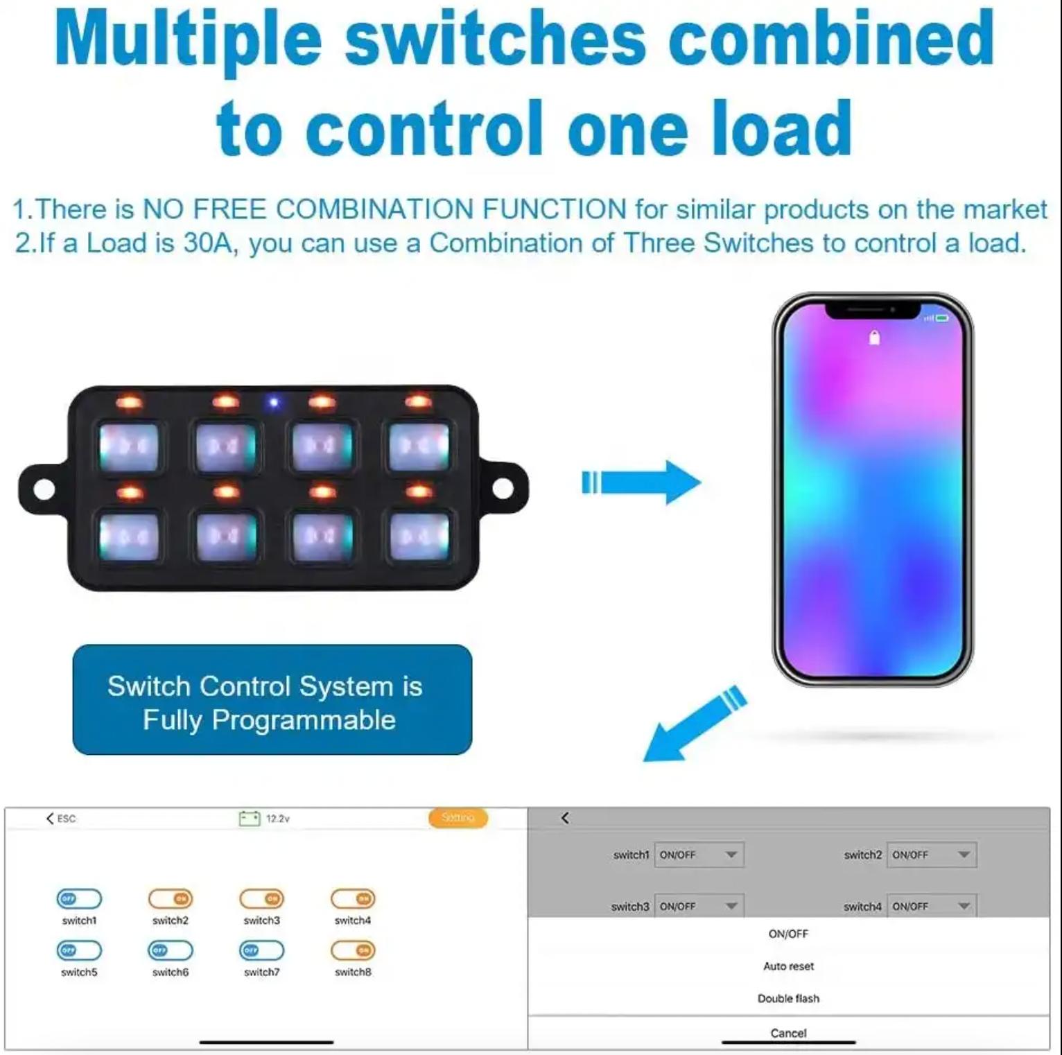 Bluetooth 8 Gang Switch Touch Panel