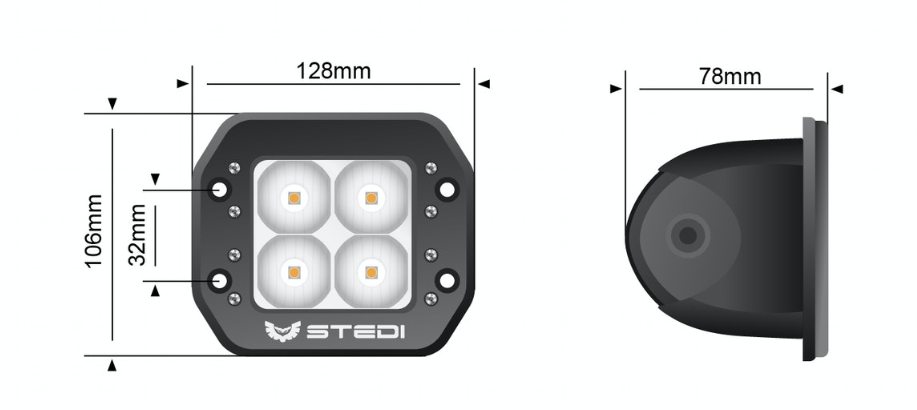 Stedi C4 Flush Mount LED LIGHT | FLOOD (LEDFLUSH-C4-FLOOD)