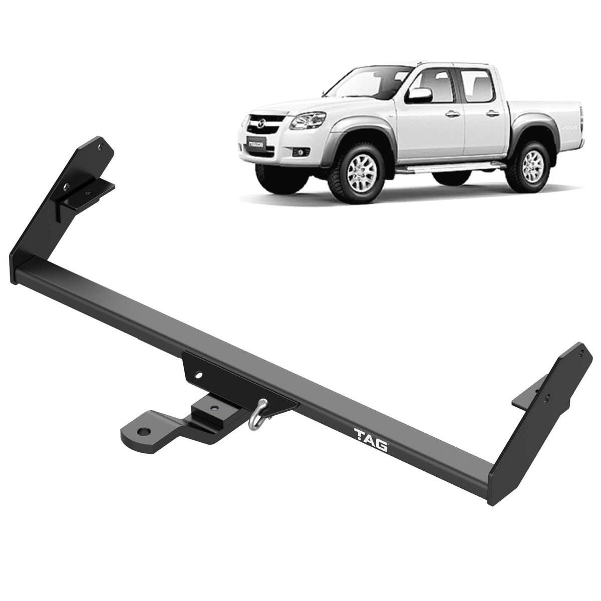 TAG Standard Duty Towbar for Mazda B2500 (04/1996 - 11/2006), B2600 (1987 - 2006), B4000 (2005 - 2006), Mazda BT-50 (11/2006 - 10/2011), Ford Ranger (01/2006 - 11/2011), Ford Courier (05/1987 - 12/2006)