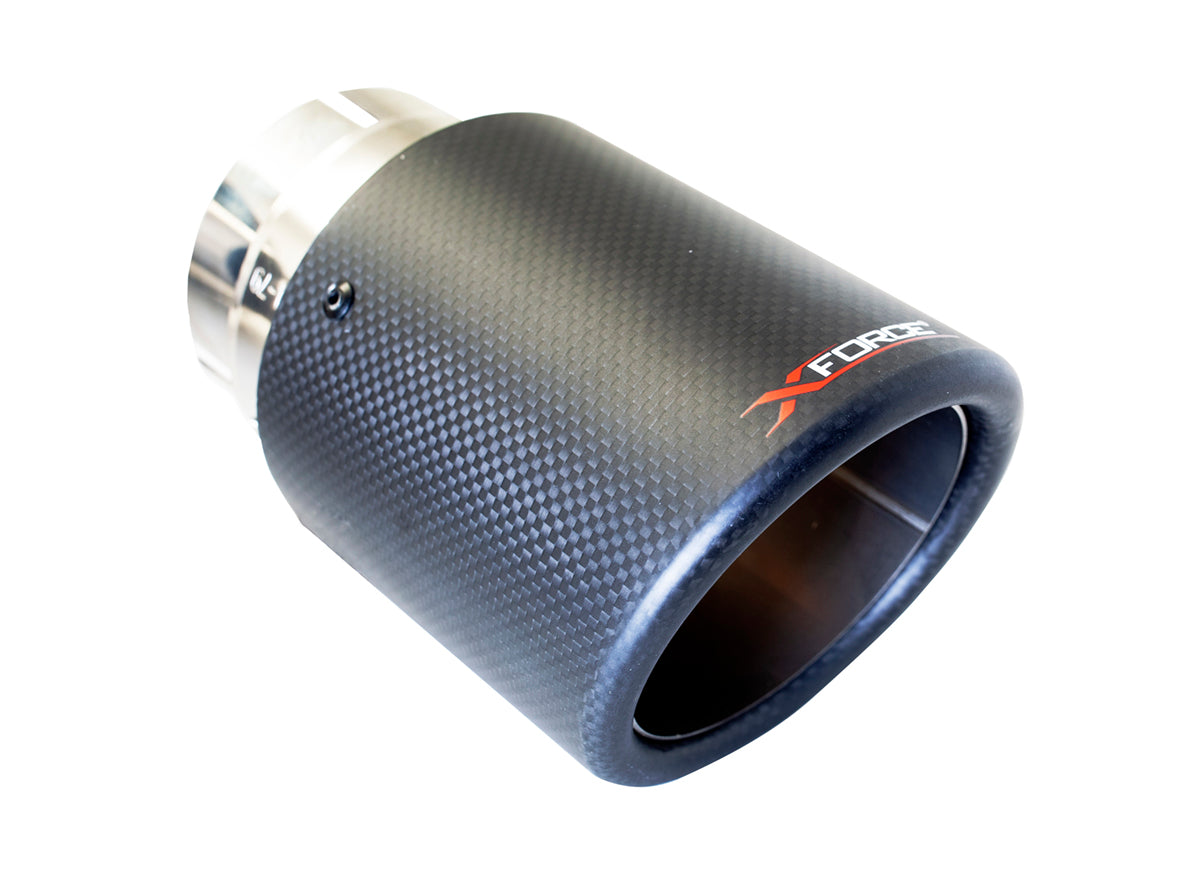 TIP-4" O.D ANGLE CUT DOUBLE WALL 21/2" INLET CARBON FIBRE