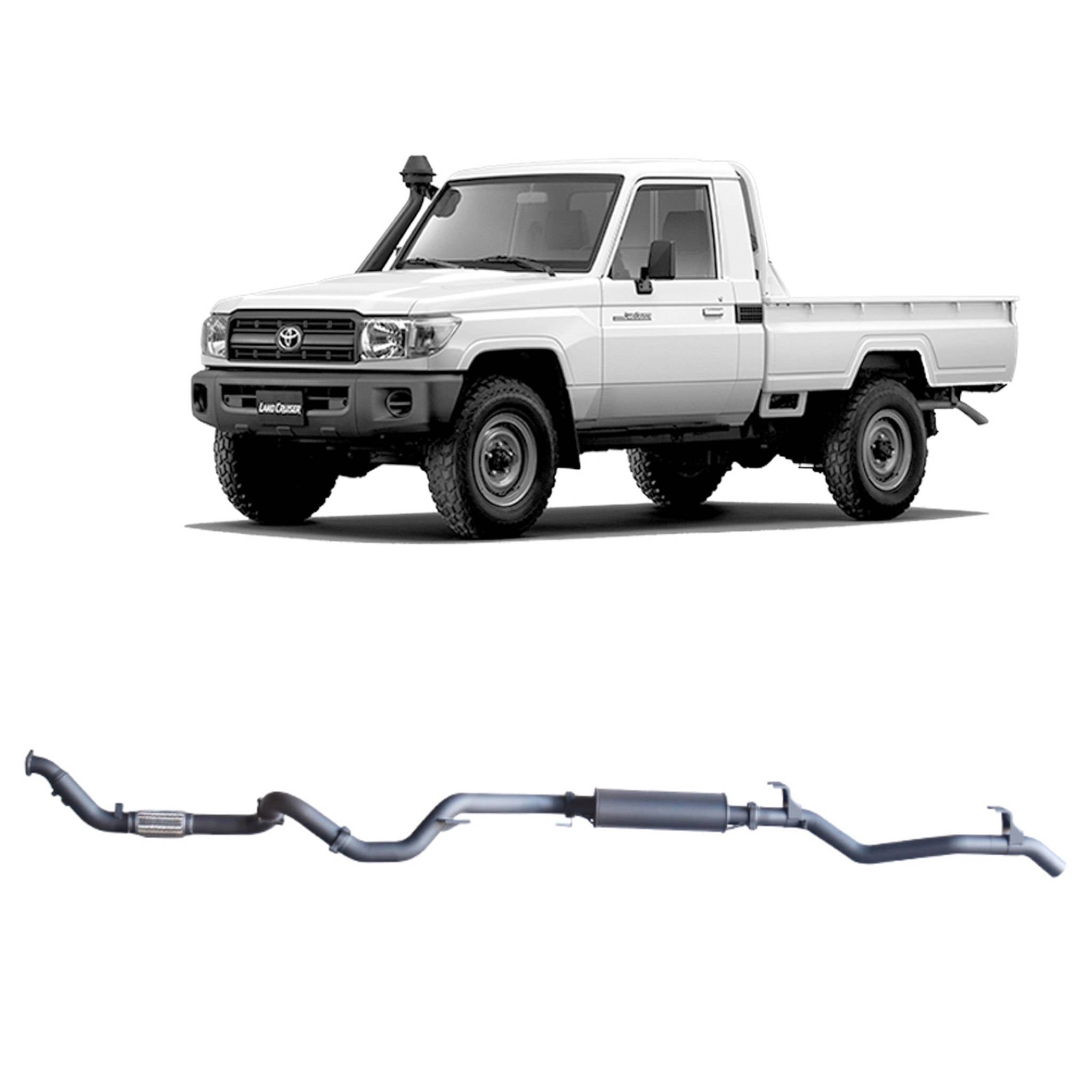 Redback Extreme Duty Exhaust for Toyota Landcruiser 79 Series Single Cab (03/2007 - 10/2016)