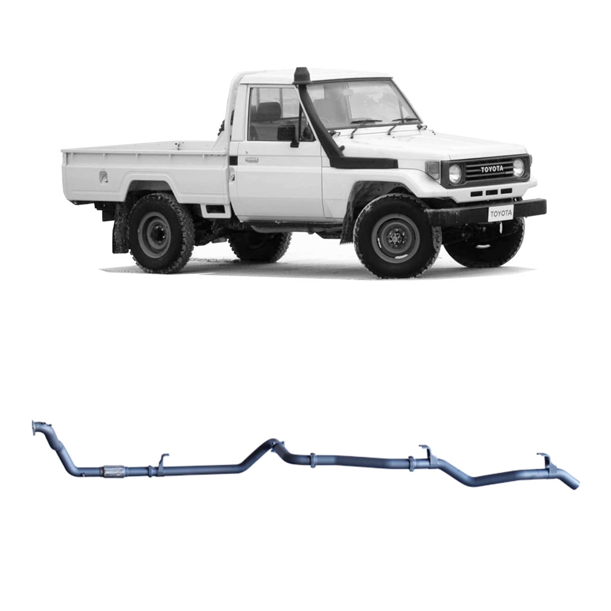 Redback Extreme Duty Exhaust for Toyota Landcruiser 78 Series (01/1990 - 01/2007), Toyota Landcruiser 75 Series (03/1990 - 11/1999)