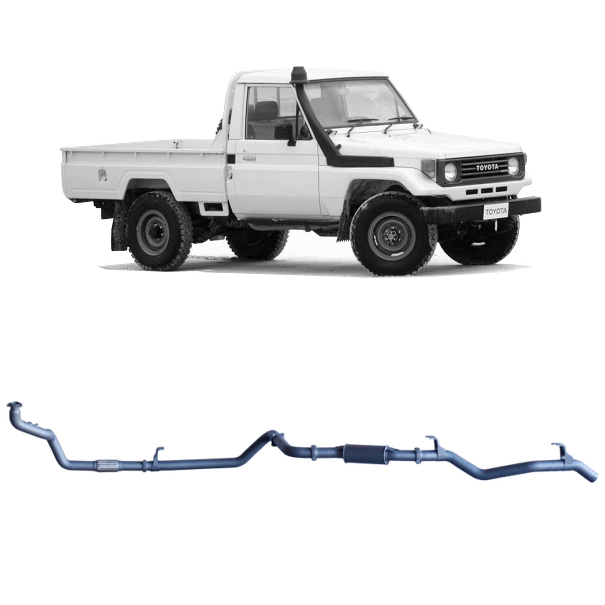 Redback Extreme Duty Exhaust for Toyota Landcruiser 78 Series (01/1990 - 01/2007), Toyota Landcruiser 75 Series (03/1990 - 11/1999)