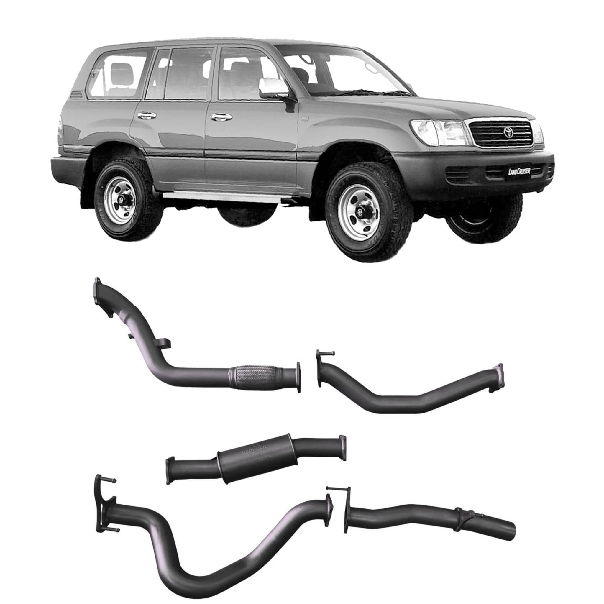 Redback Extreme Duty Exhaust for Toyota Landcruiser 105 Series Wagon (03/1998 - 10/2007)