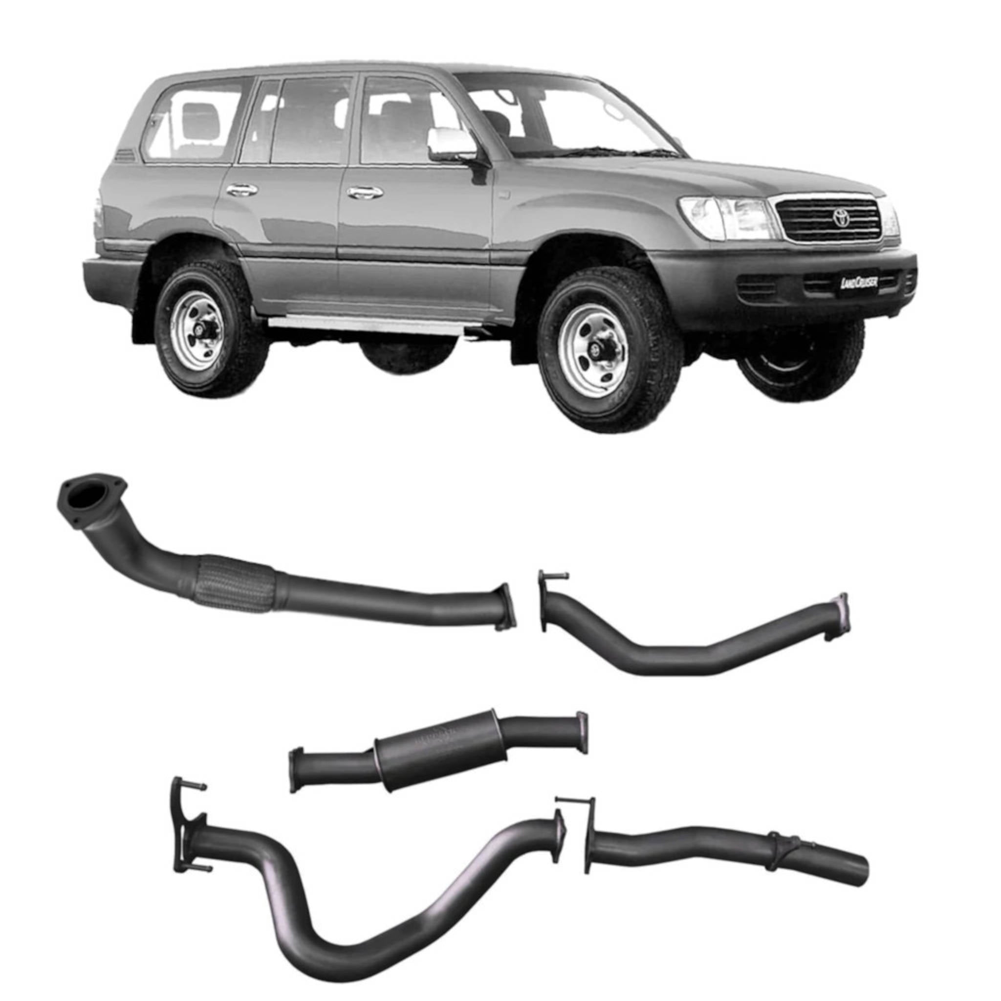 Redback Extreme Duty Exhaust for Toyota Landcruiser 105 Series Wagon (03/1998 - 10/2007)