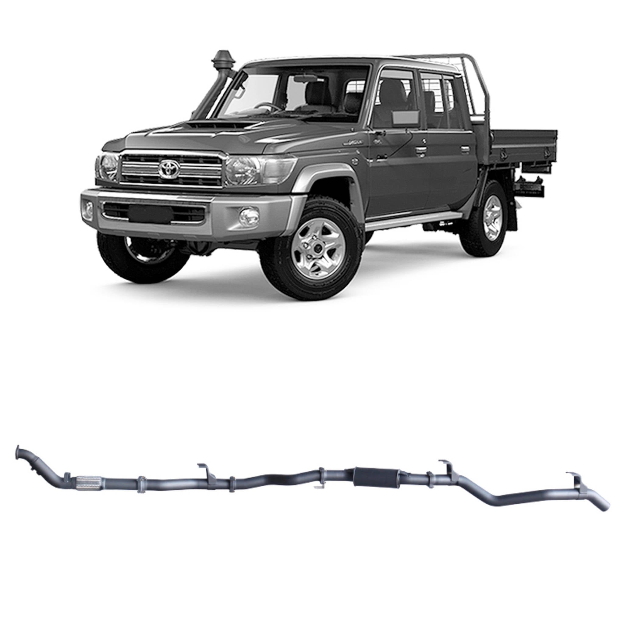 Redback Extreme Duty Exhaust for Toyota Landcruiser 79 Series Double Cab (01/2012 - 10/2016)