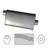 Redback Muffler 2.5" Inlet 10x4 12" Long Offset Centre