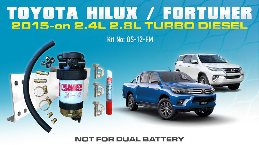 Toyota Hilux N80 2.4L 2.8L Diesel GUN-126R EGR 1GD-FTV 2GD-FTV 2015-on - Fuel Manager Pre-Filter Water Separator Kit OS-12-FM