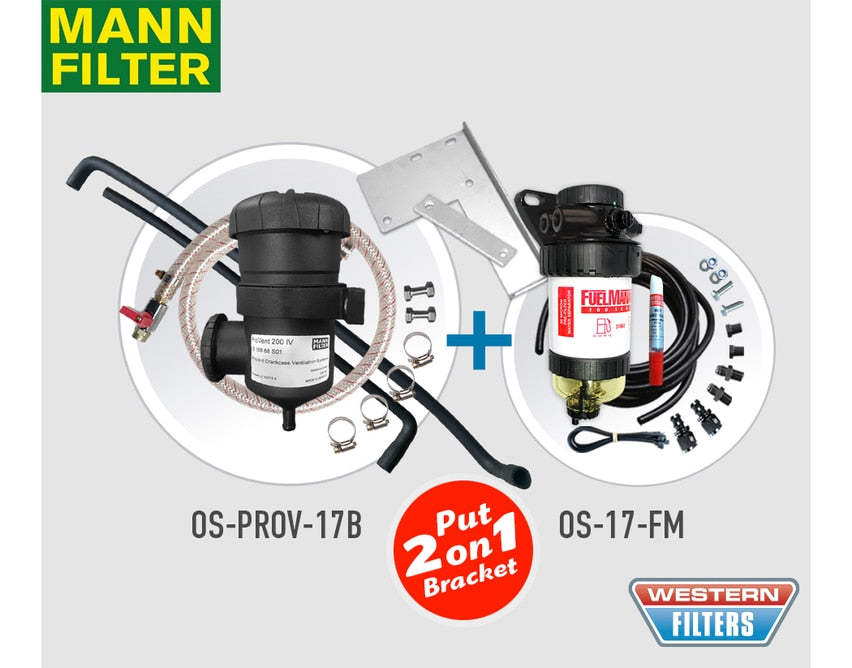 Nissan Navara (apr2015 - 2021) D23 NP300 ST 2.3L - ProVent Oil Catch Can Dual Bracket Kit OS-PROV-17B