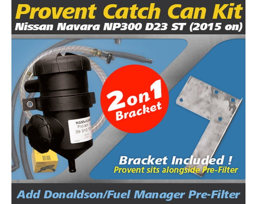 Nissan Navara (apr2015 - 2021) D23 NP300 ST 2.3L - ProVent Oil Catch Can Dual Bracket Kit OS-PROV-17B