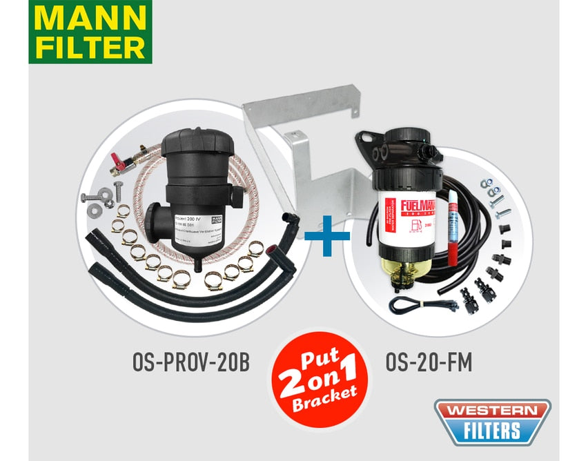 Ford Everest, Ranger PX2 (incl.bracket) (2015-18) 3.2L TDCi 5Cyl P5AT DI DOHC - ProVent Catch Can Dual Bracket Kit OS-PROV-20B