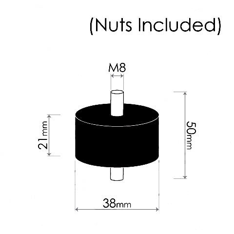 Cotton Reel Mounts - ID 38mm, ROUND, M8