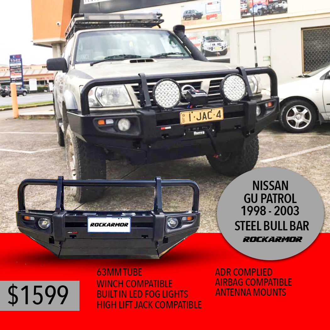Nissan Patrol GU Patrol Series 97 - 2004 | RockArmor Premium Bull Bar | Also suits Cab Chassis Models