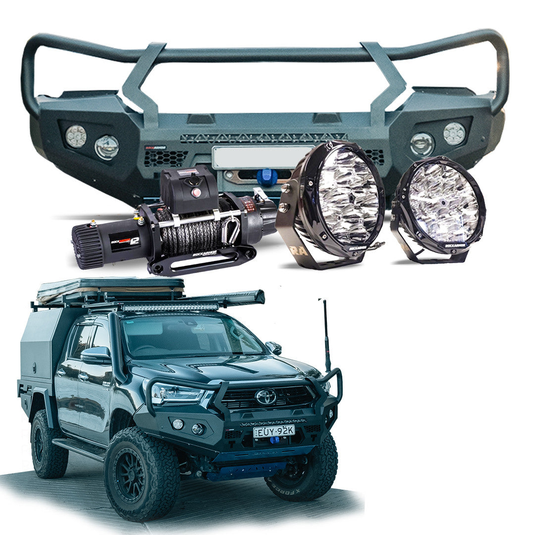 Hilux 08/20+ Offroad Frontal Pack - GT Bull Bar / 12,000LBS Winch / R85 LED Spotties