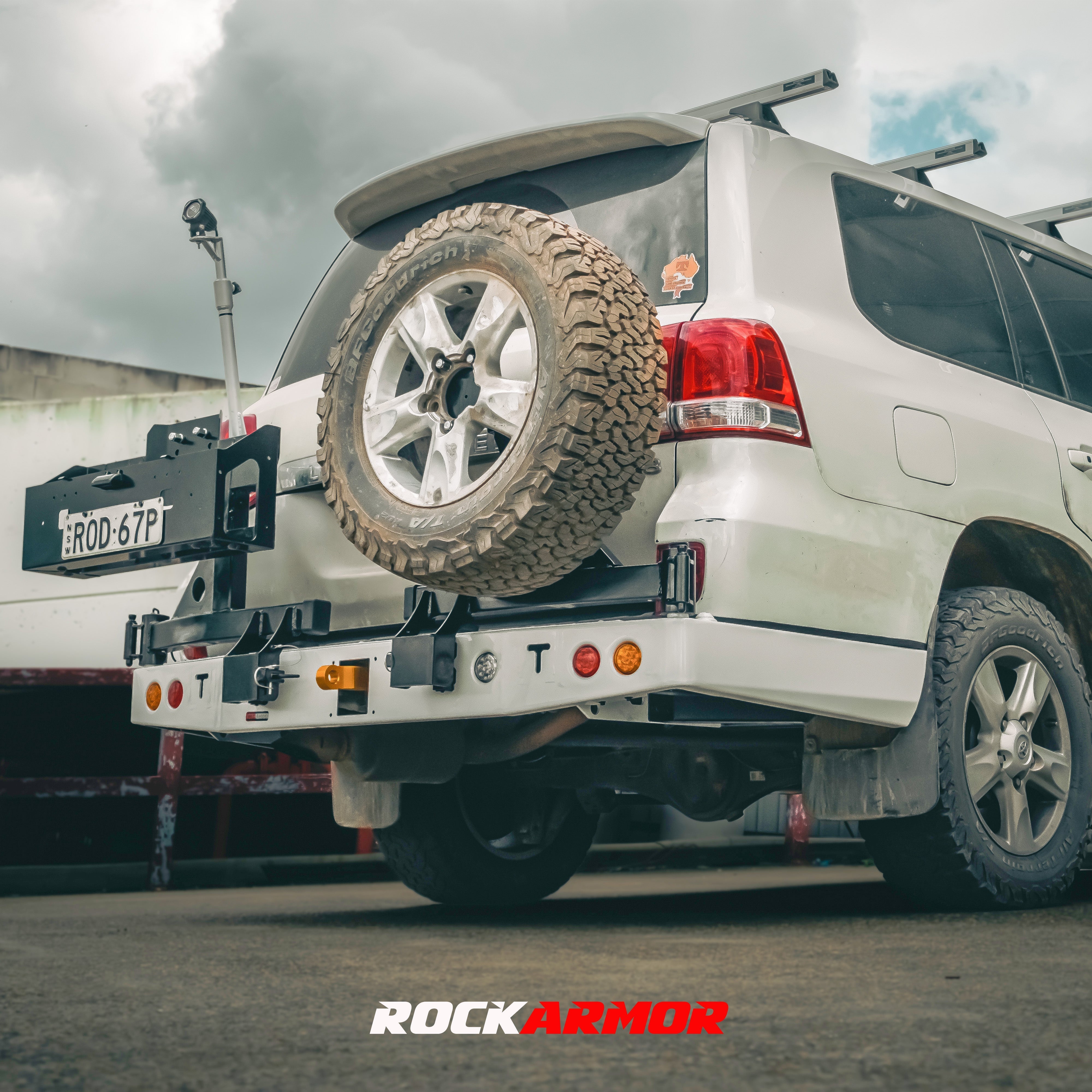 200 Series Landcruiser Rear Bar wheel Carrier by Rockarmor